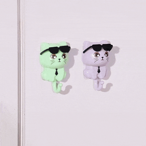 Adorable Cartoon Cat Coat Hook